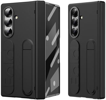 Lunso Samsung Galaxy Z Fold 7 backcover hoes met Kickstand & Polsband - Zwart