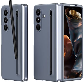Lunso Samsung Galaxy Z Fold 7 backcover hoes met Stylus & screenprotector - Antraciet Grijs