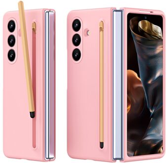 Lunso Samsung Galaxy Z Fold 7 backcover hoes met Stylus & screenprotector - Roze