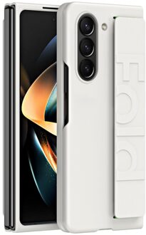 Lunso Samsung Galaxy Z Fold5 hoes met polsband - wrist strap - Wit