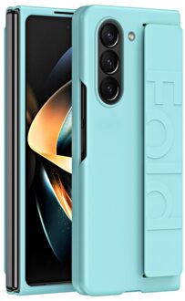 Lunso Samsung Galaxy Z Fold6 hoes met polsband - wrist strap - Cyaan