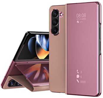 Lunso Samsung Galaxy Z Fold6 - Window view cover hoes - Rose Goud