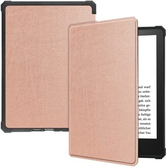 Lunso sleepcover hoes - Kindle Paperwhite 2021 (6.8 inch) - Rose Gold Goud, Roze