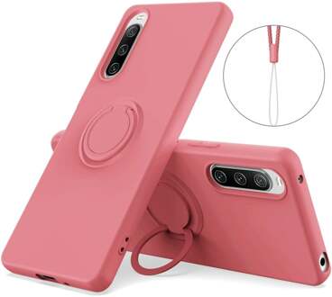 Lunso Sony Xperia 10 V - Ringhouder Backcover hoes - Roze