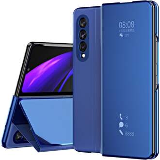 Lunso Window view cover hoes - Samsung Galaxy Z Fold3 - Blauw