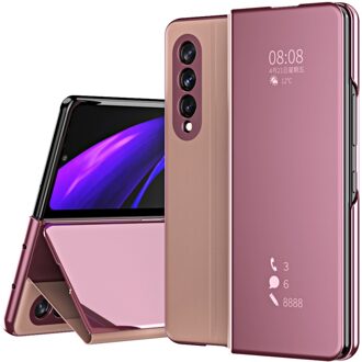 Lunso Window view cover hoes - Samsung Galaxy Z Fold3 - Rose Goud