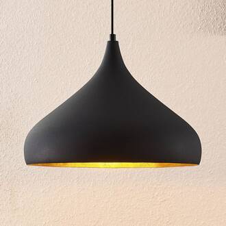 Lunus hanglamp met gouden inlay zwart, goud