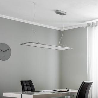 Luram LED hanglamp, rechthoekig zilver, wit