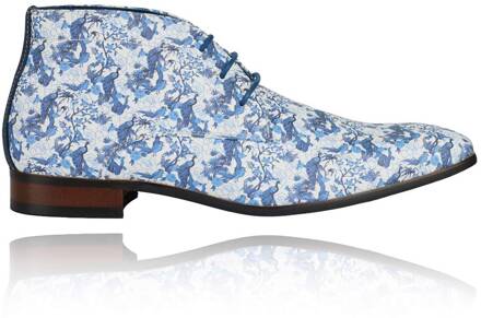 Lureaux Azure Bird Garden High Lureaux - Handgemaakte Nette Schoenen Voor Heren Blue - 44