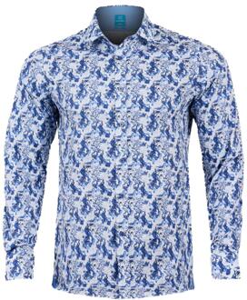 Lureaux Azure Bird Garden Overhemd XL Lureaux - Handgemaakte Nette Schoenen Voor Heren Multicolor