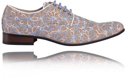 Lureaux Blue Cork Flower Lureaux - Handgemaakte Nette Schoenen Voor Heren - 47