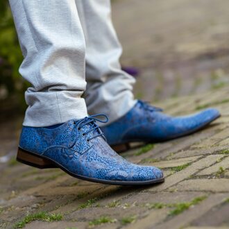 Lureaux Blue Paisley Panther Lureaux - Handgemaakte Nette Schoenen Voor Heren Brown - 46