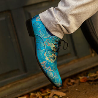 Lureaux Blue Shadow Lureaux - Handgemaakte Nette Schoenen Voor Heren - 40