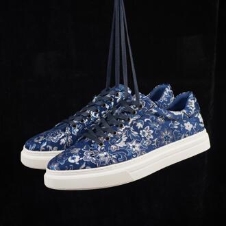 Lureaux Blue Sky Flower Sneaker Lureaux - Handgemaakte Nette Schoenen Voor Heren Multicolor - 40