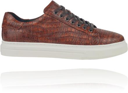 Lureaux Brown Reptile Sneakers Lureaux - Handgemaakte Nette Schoenen Voor Heren Blue - 40