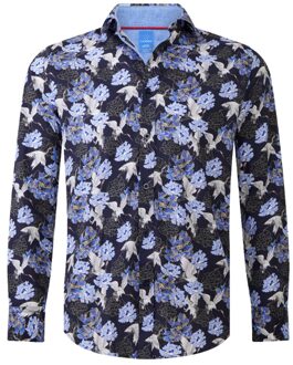 Lureaux Crane Bird Overhemd-L Lureaux - Handgemaakte Nette Schoenen Voor Heren Blue