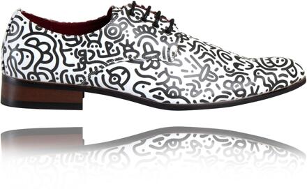 Lureaux Doodle Arty Lureaux - Handgemaakte Nette Schoenen Voor Heren White - 46