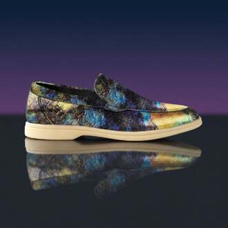 Lureaux Galaxy Glow Loafer Lureaux - Handgemaakte Nette Schoenen Voor Heren Green - 43