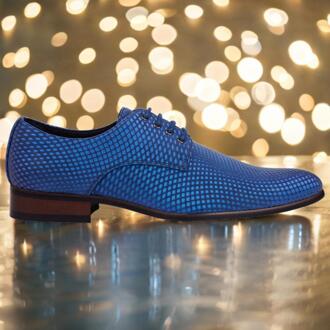 Lureaux Gleaming Blue Lureaux - Handgemaakte Nette Schoenen Voor Heren - 39