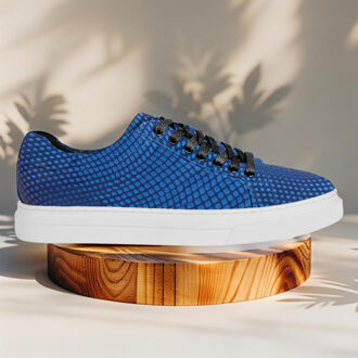 Lureaux Gleaming Blue Sneakers Lureaux - Handgemaakte Nette Schoenen Voor Heren - 44