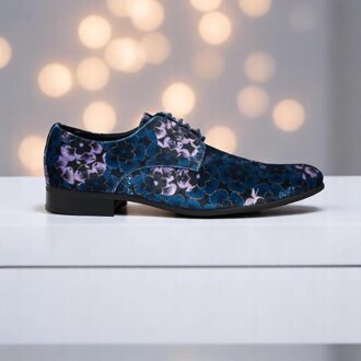 Lureaux Mystic Blueberry Blossom Lureaux - Handgemaakte Nette Schoenen Voor Heren - 41