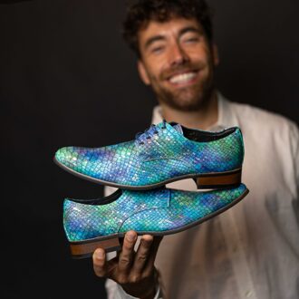 Lureaux Mystic Mirage Lureaux - Handgemaakte Nette Schoenen Voor Heren Blue - 45