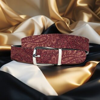 Lureaux Red Paisley Panther (Riem) - PRE ORDER Lureaux - Nette Riemen Voor Heren Multicolor