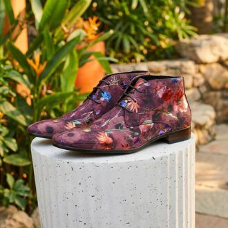 Lureaux Rosso Velour Flora High Lureaux - Handgemaakte Nette Schoenen Voor Heren Blue - 47