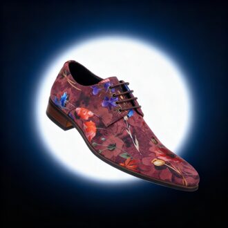 Lureaux Rosso Velour Flora Lureaux - Handgemaakte Nette Schoenen Voor Heren Green - 40