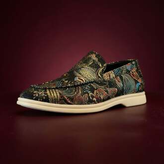 Lureaux Shiny Shadow Loafer Lureaux - Handgemaakte Nette Schoenen Voor Heren Green - 46