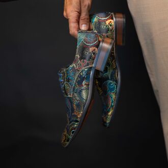 Lureaux Shiny Shadow Lureaux - Handgemaakte Nette Schoenen Voor Heren Green - 44