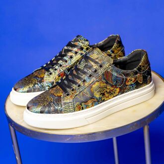 Lureaux Shiny Shadow Sneakers Lureaux - Handgemaakte Nette Schoenen Voor Heren Black - 46