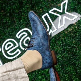Lureaux Woven Aqua Lureaux - Handgemaakte Nette Schoenen Voor Heren Blue - 46