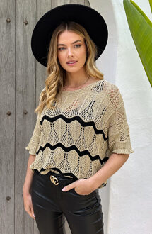 Lurex Top Gehaakt Beige