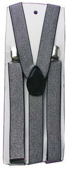 Lurex verkleedkleding bretels - glitters zilver - volwassenen - carnaval