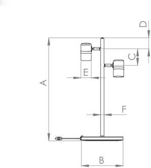 Lurone Tafellamp - E27 - 50 cm - Zwart|Koper