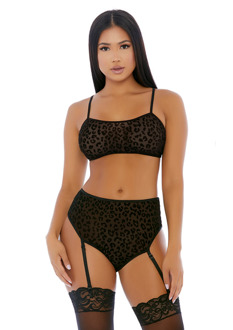 Lustful Leopard - Cami Lingerie Set - M