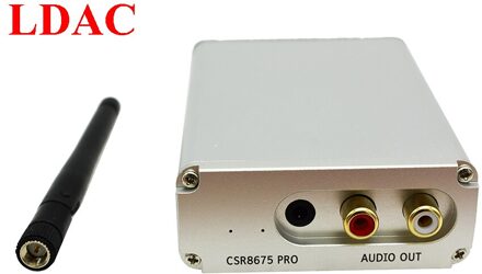 Lusya Csr8675 Bluetooth 5.0 Draadloze Ontvanger Aptx Hd/Ldac PCM5102A Dac Decodering 3.5Mm Rca Uitgang 24bit Met Antenne LDAC zilver C4-010 / 1 bundel