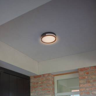 Lutec LED buiten plafondlamp Rola, matzwart mat zwart, wit