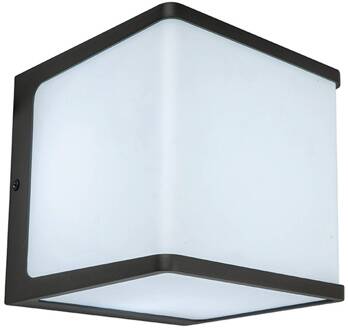 Lutec LED buitenwandlamp Doblo, kubus, 15 cm, 4.000 K antraciet, wit