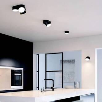 Lutec LED plafondspot Stanos, CCT, 1-lamp, zwart zwart, wit