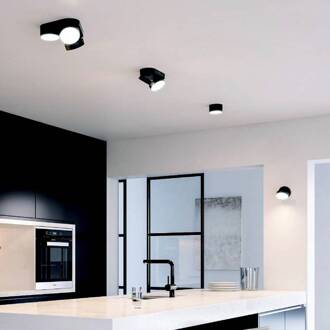 Lutec LED plafondspot Stanos, CCT, 2-lamps, zwart zwart, wit