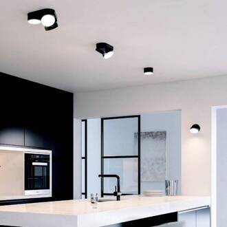 Lutec LED plafondspot Stanos, CCT, 3-lamps, zwart zwart, wit