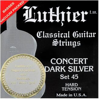 Luthier L-45SC snarenset klassiek snarenset klassiek, Concert Dark Silver, hard tension, met carbon trebles