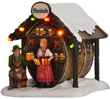 Luville Kerstdorp Miniatuur Bierstube - L11 x B11,5 x H11,5 cm Multicolor