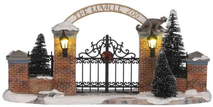 Luville Zoo entrance battery operated - l23,5xw7xh11cm Bruin