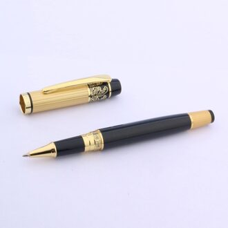 Luxe 901 Metalen Rollerball Pen Inkt Pen 0.7Mm Zwart Gouden Trim Briefpapier Kantoor Schoolbenodigdheden Schrijven