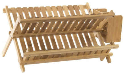 Luxe afdruiprek bamboe hout 45 x 35 cm - Afdruiprekken Bruin