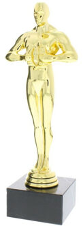 Luxe award beeldje - goud - 22 cm - verzwaarde voet - winnaar trofee Goudkleurig