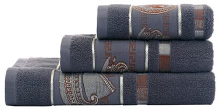 Luxe Badhanddoek Set,1 Grote Badhanddoeken, 1 Kleine Bad Towels1 Handdoeken, zachte Katoenen Sterk Absorberend Badkamer Handdoeken Volwassen donker grijs